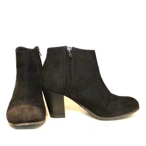 Black suede booties